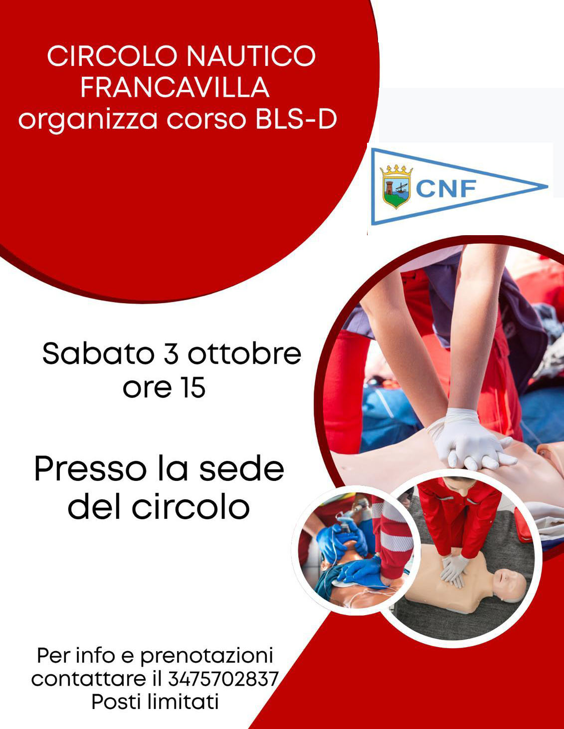 Corso di formazione BLS-D a Francavilla al Mare presso il Circolo Nautico Francavilla